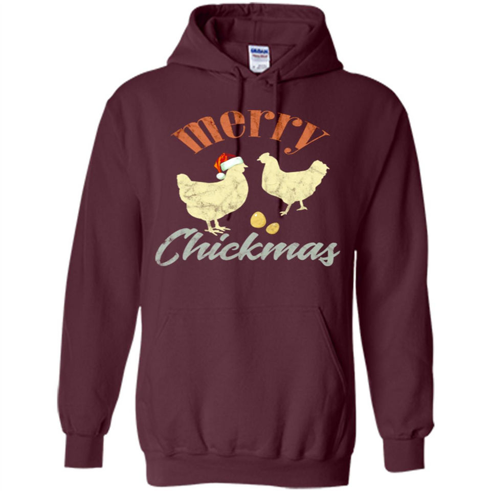 Christmas Chicken Vintage Shirt Funny Santa Hen Farmer Lover - Hoodie