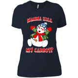 Snowman Wanna Kiss My Carrot Christmas - Ladies' Boyfriend T-Shirt