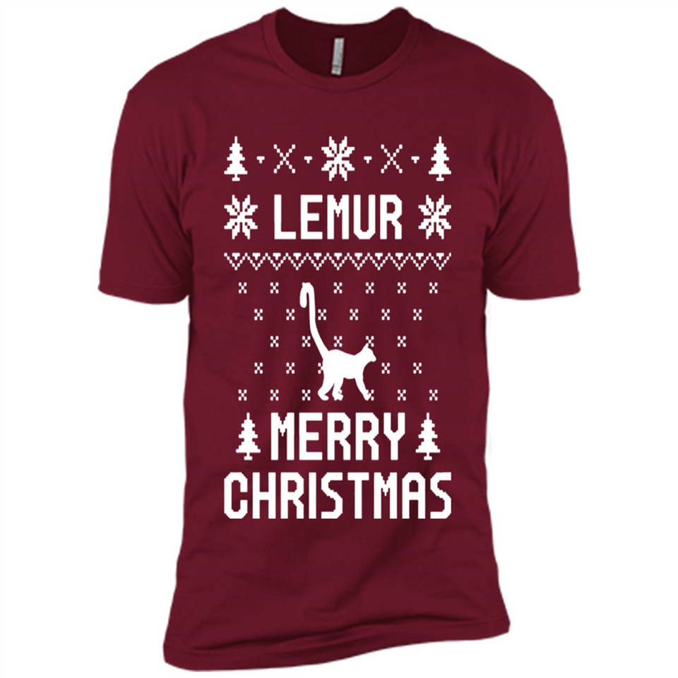 Vintage Tee For Women Men Graphic Shirts Lemur Ugly Christmas Sweater - Premium Short Sleeve T-Shirt