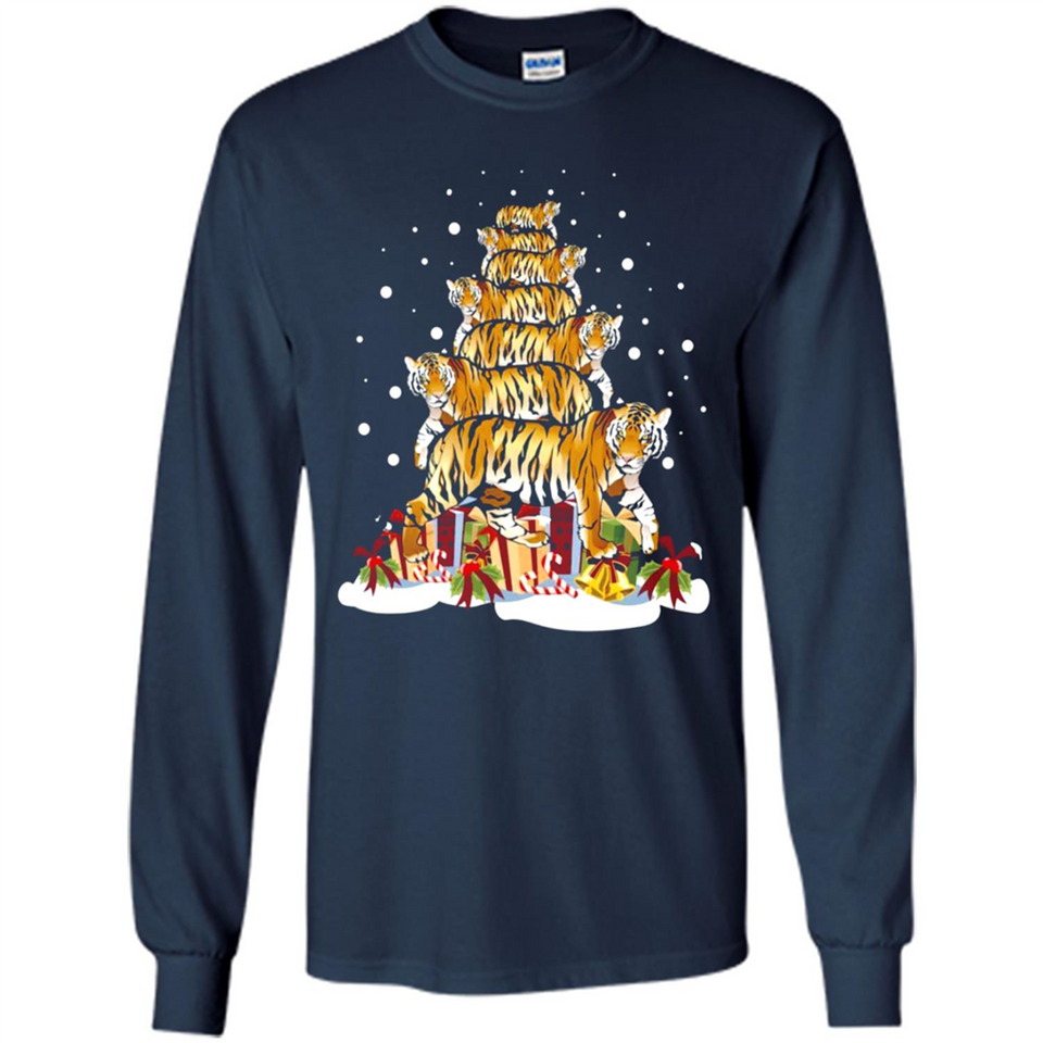 Tiger Christmas Tree Funny Merry Christmas - Long Sleeve T-Shirt