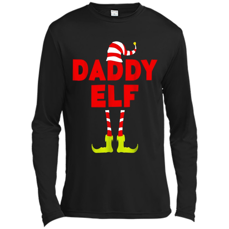 Mens Daddy Elf T-Shirt Funny Matching Christmas Costume - Canvas Long Sleeve T-Shirt
