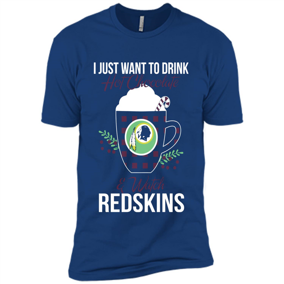 I Just Want To Drink Hot Chocolate & Watch Washington Redskins Ugly Christmas Sweater PINGPONG