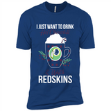 I Just Want To Drink Hot Chocolate & Watch Washington Redskins Ugly Christmas Sweater PINGPONG