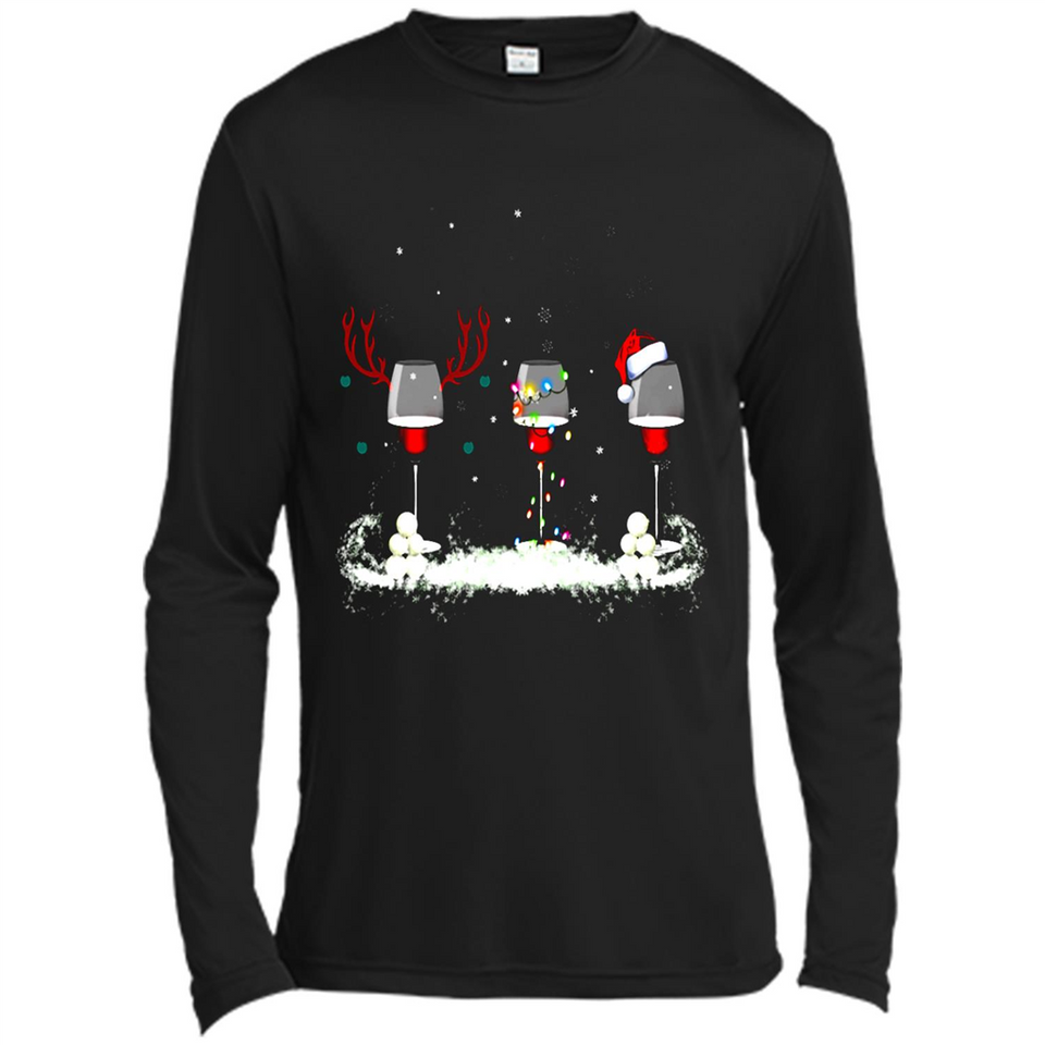Christmas Red Wine - Merry Xmas T-Shirt - Canvas Long Sleeve T-Shirt
