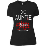 Aunt Shirt Buffalo Plaid Family Camp Bear Tee - Ladies' Boyfriend T-Shirt