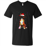 Christmas Lights Boxer Dog Funny Xmas Sweatshirt - Men's V-Neck