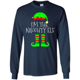 Matching Family Christmas Shirt Funny I'm The Naughty Elf Black mugs PINGPONG - Long Sleeve T-Shirt