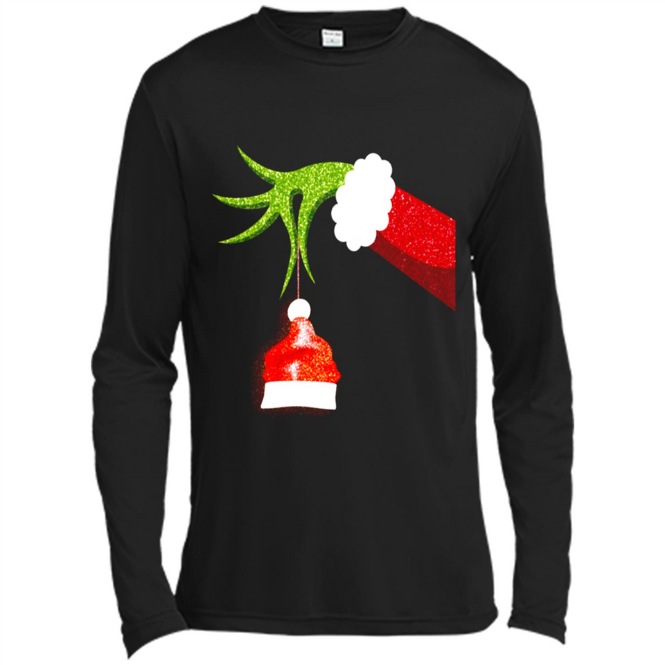 Funny Grinch Hand Holding Santa Hat Ornament Christmas PING PONG