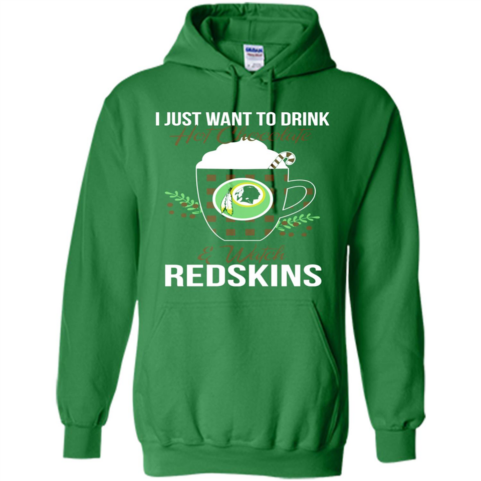 I Just Want To Drink Hot Chocolate & Watch Washington Redskins Ugly Christmas Sweater PINGPONG