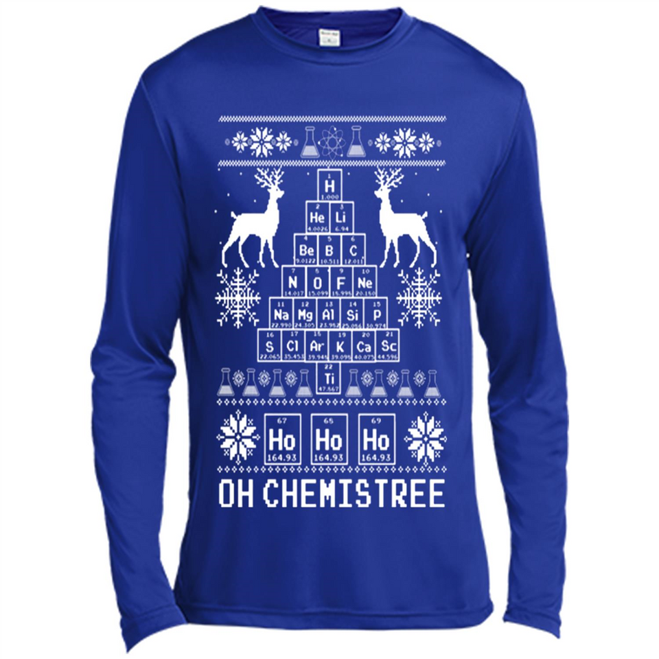Oh Chemistry Tree Ugly Christmas Sweater - Canvas Long Sleeve T-Shirt