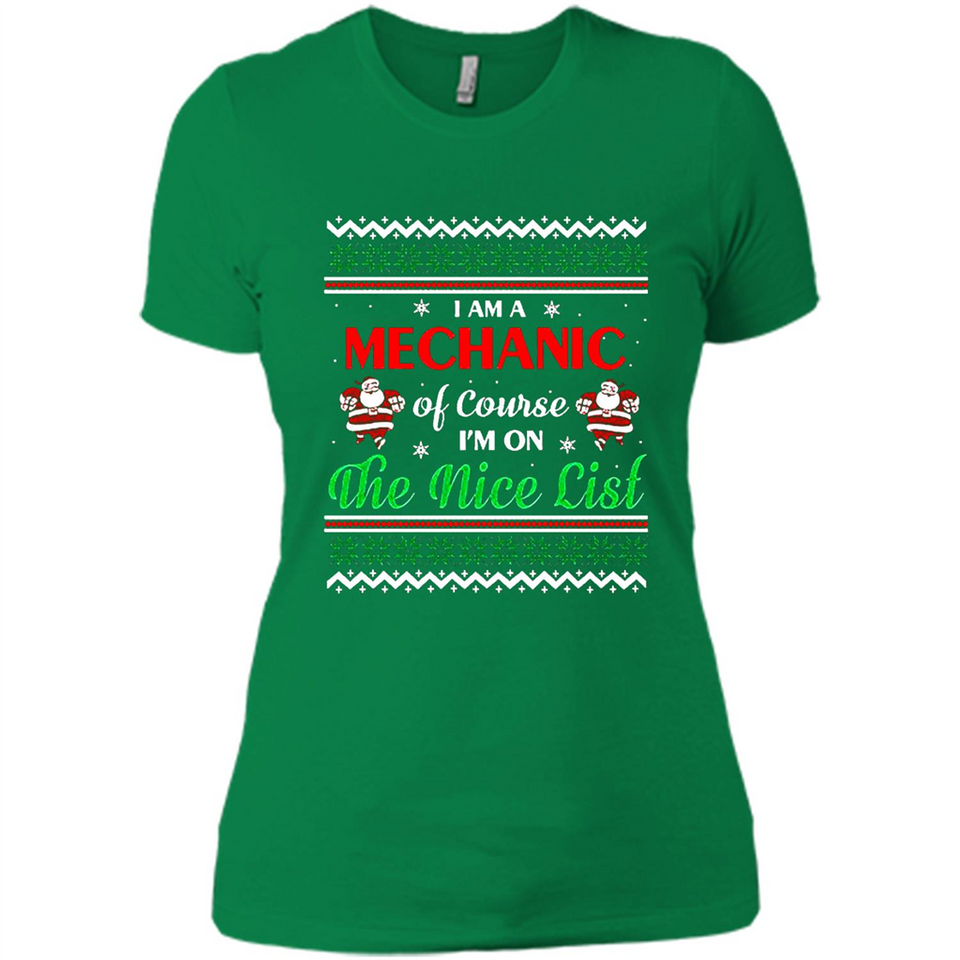 Funny Ugly Christmas T-Shirt Gift for Mechanic - Ladies' Boyfriend T-Shirt