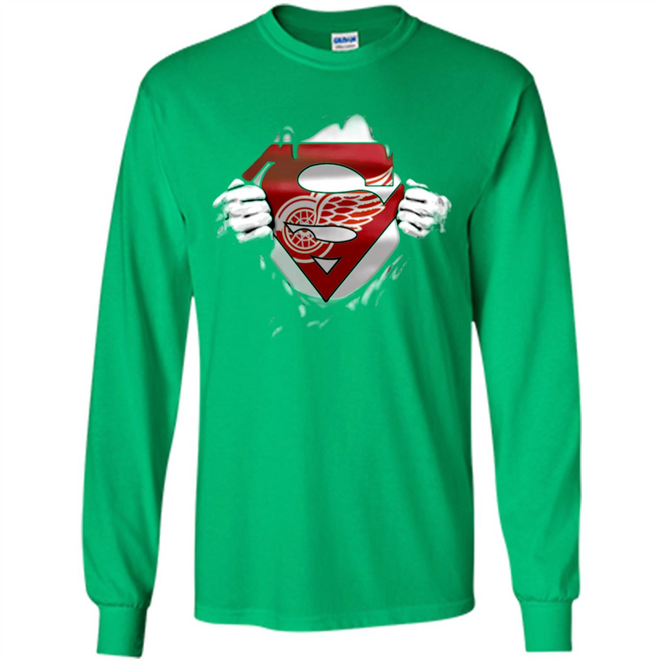 Detroit Red Wings And Superman Fans - Long Sleeve T-Shirt
