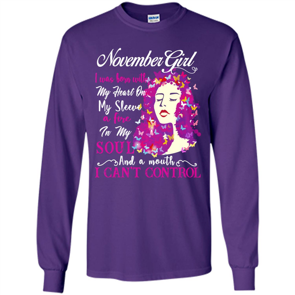November Butterfly Girl - Long Sleeve T-Shirt