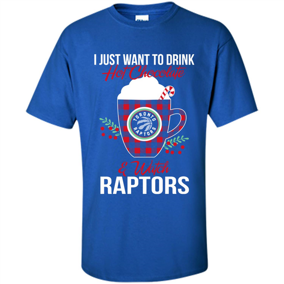 I Just Want To Drink Hot Chocolate & Watch Toronto Raptors Ugly Christmas Sweater PINGPONG