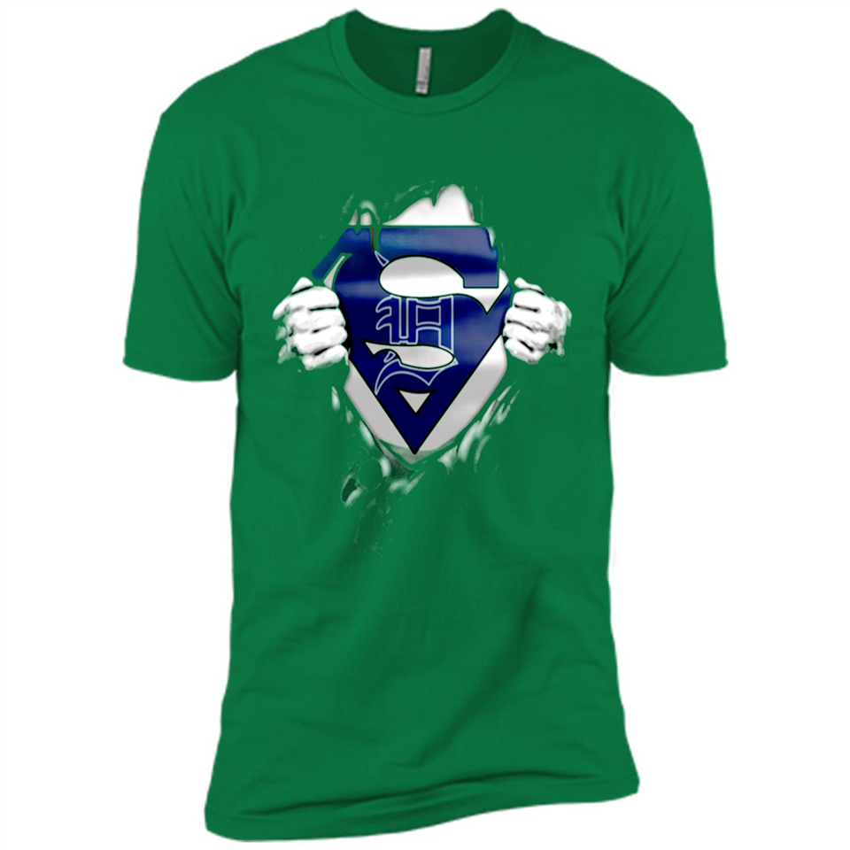Detroit Tigers And Superman Fans - Premium Short Sleeve T-Shirt