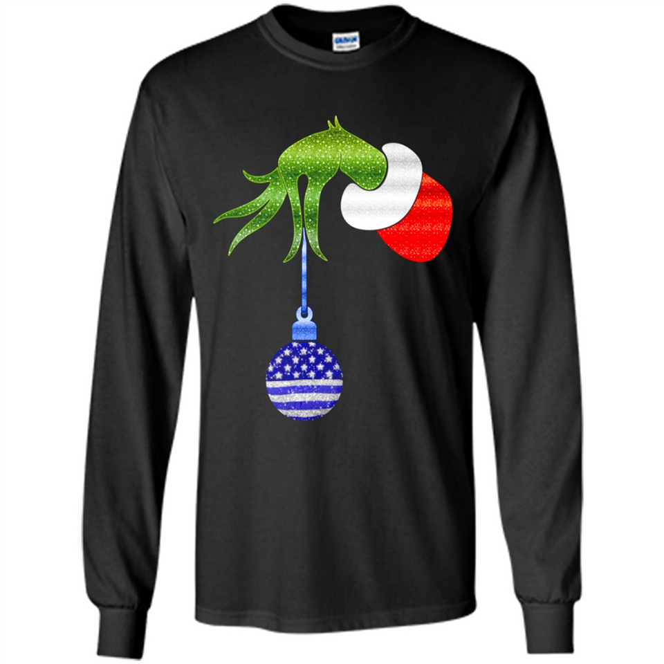 Grinch Holding American Flag ornament Christmas