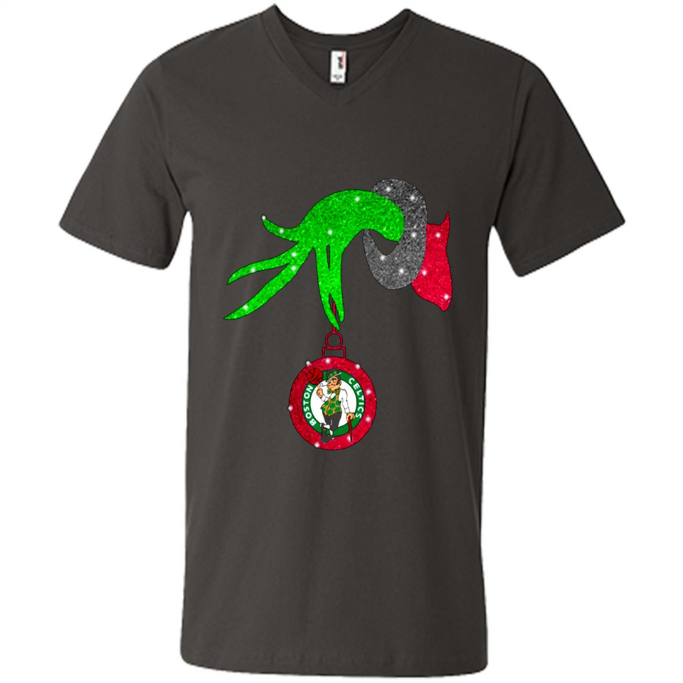 GRINCH HAND HOLDING BOSTON CELTICS NBA GLITTER CHRISTMAS PINGPONG
