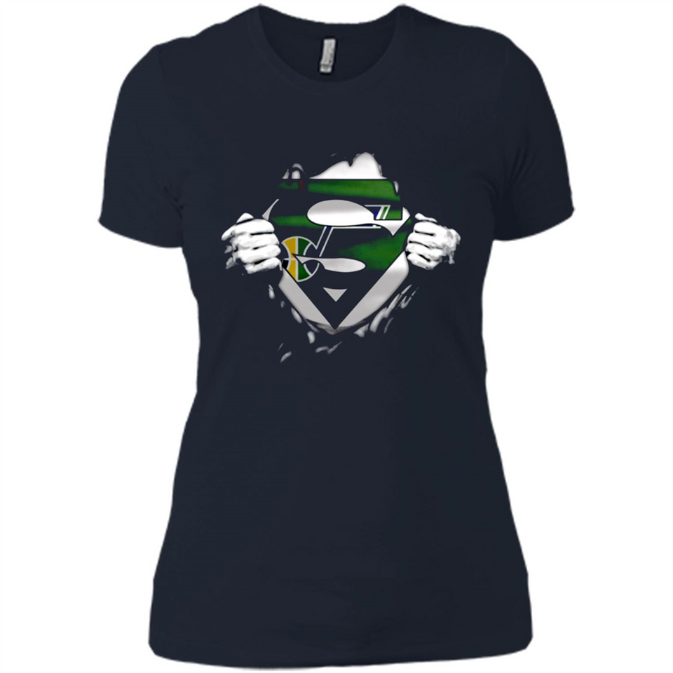 Utah Jazz And Superman Fans - Ladies' Boyfriend T-Shirt