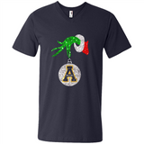 Funny Appalachian State Mountaineers Glitter Grinch Monogram Ornament Christmá - Men's V-Neck
