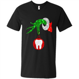 Christmas Nurse Grinch hand holding clinic dental ornament - Men's V-Neck