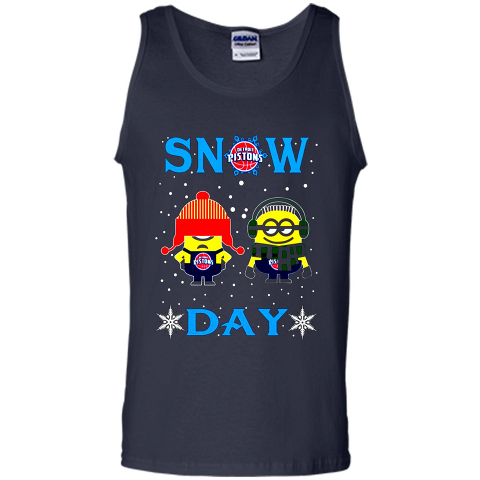 Snow Day Shirt For Detroit Pistons Vs Minion Fans pingpong