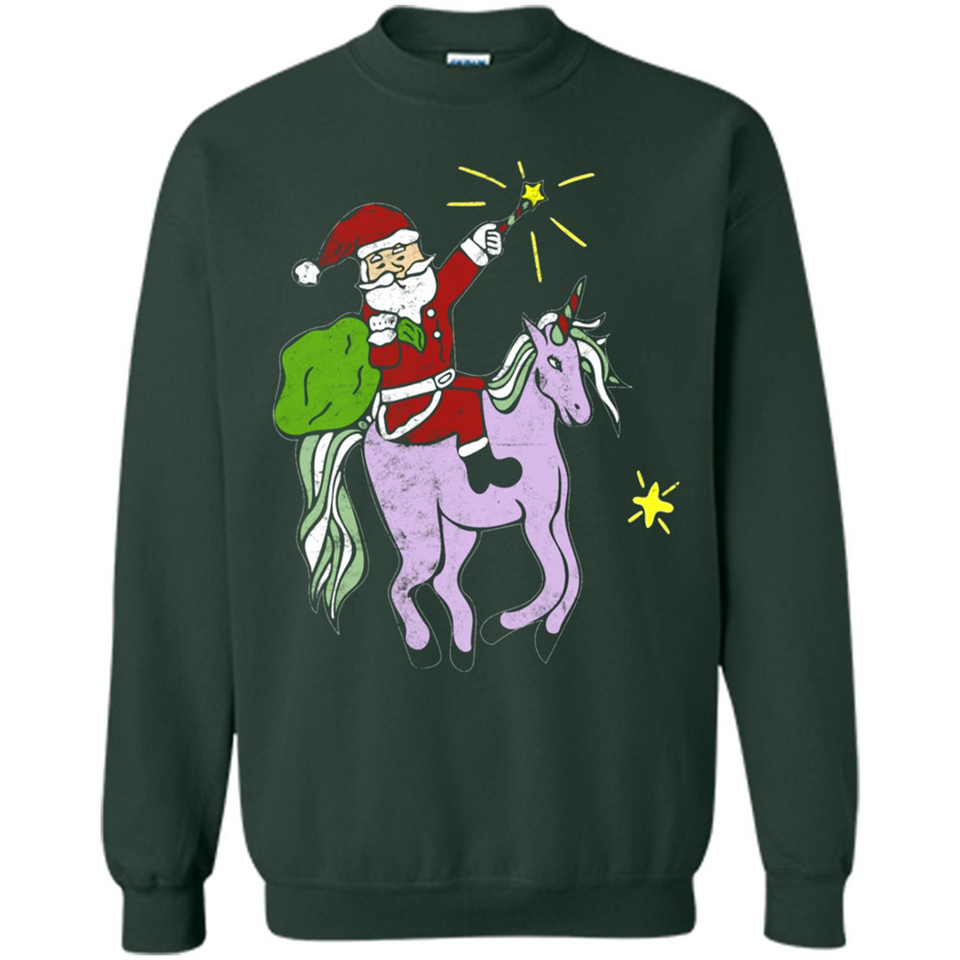 Distressed Retro Santa Riding Unicorn - Sweatshirt