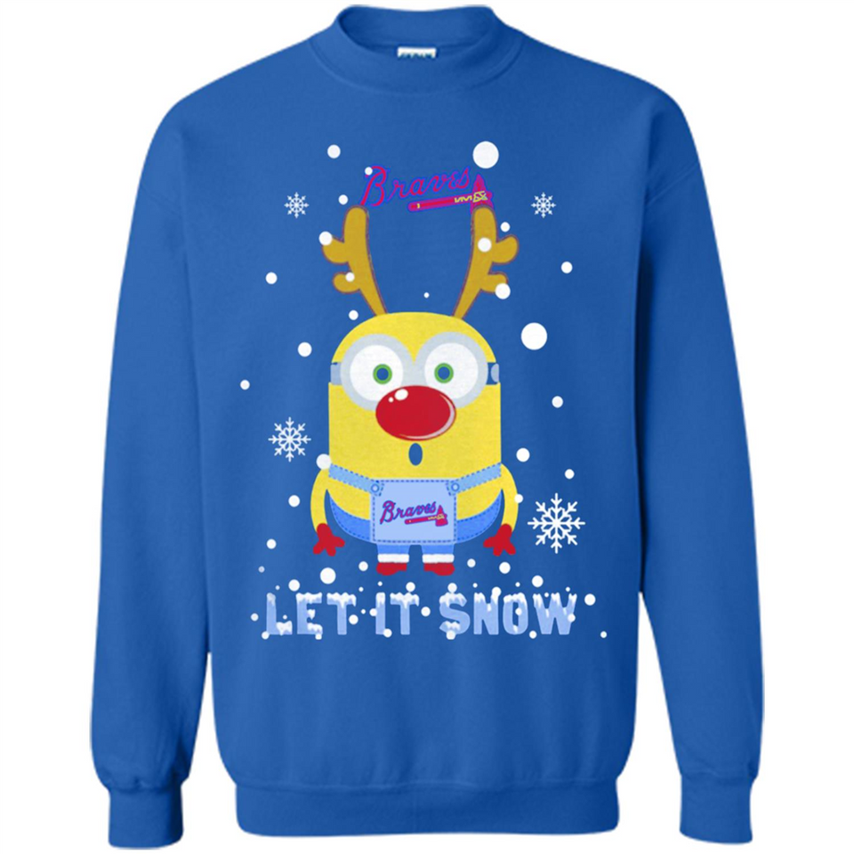 Minion Atlanta Braves Ugly Christmas Sweater Let it Snow - Sweatshirt