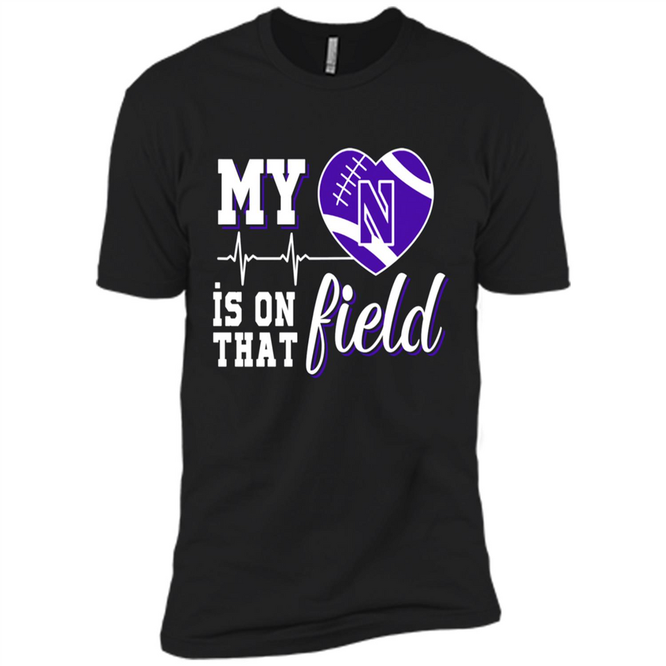 Northwestern Wildcats Football My Heart is on that Field - Premium Short Sleeve T-Shirt