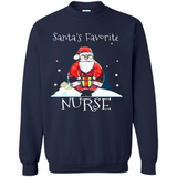 Funny Christmas Nurse Shirt, Santa_s Favorite Nurse - Sweatshirt