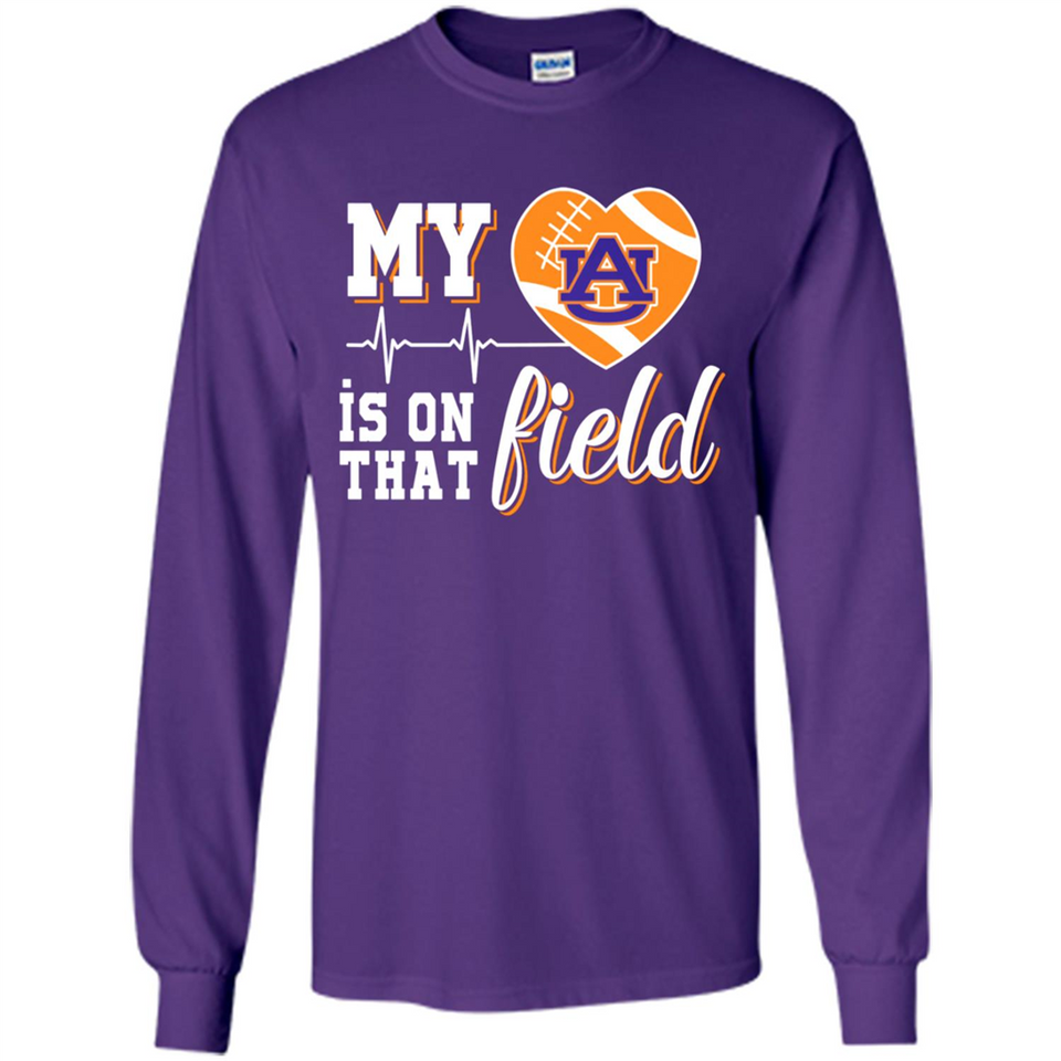 Auburn Tigers Football My Heart is on that Field - Long Sleeve T-Shirt