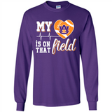 Auburn Tigers Football My Heart is on that Field - Long Sleeve T-Shirt