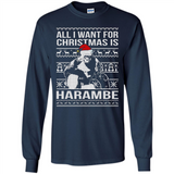 All I Want For Christmas Is Harambe Christmas - Long Sleeve T-Shirt