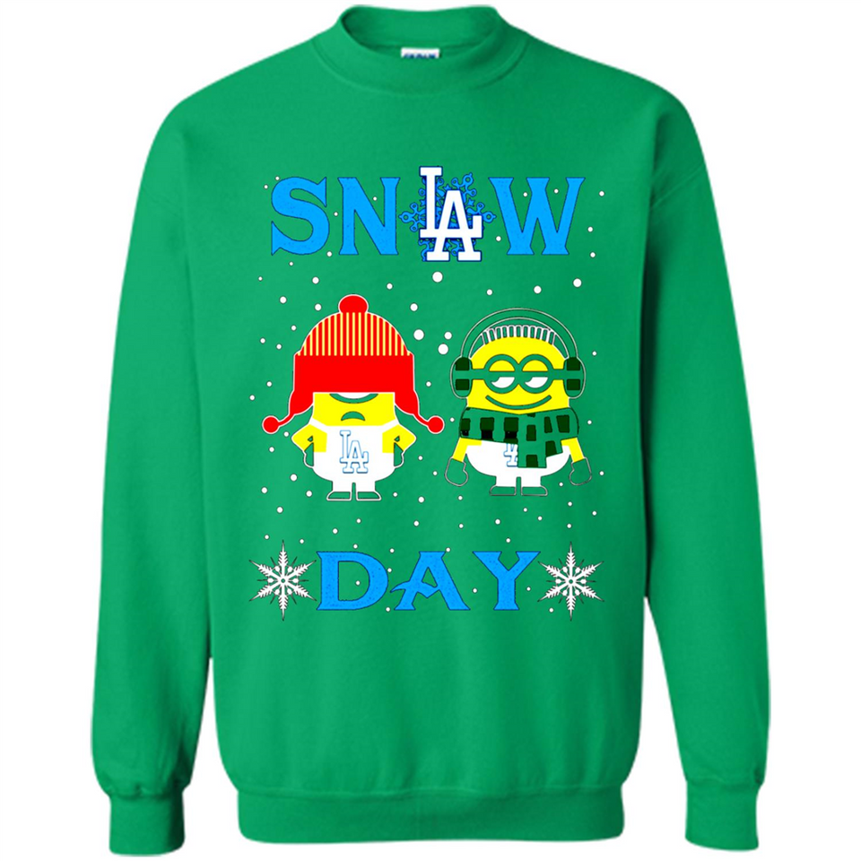 Snow Day Shirt For Los Angeles Dodgers Vs Minion Fans pingpong