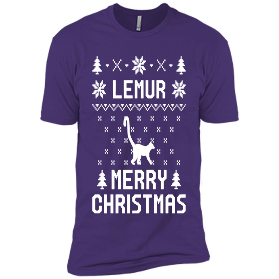 Vintage Tee For Women Men Graphic Shirts Lemur Ugly Christmas Sweater - Premium Short Sleeve T-Shirt