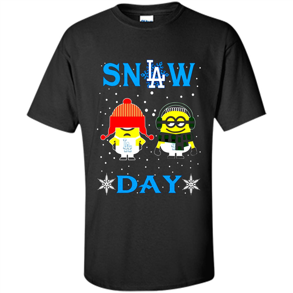 Snow Day Shirt For Los Angeles Dodgers Vs Minion Fans pingpong