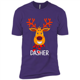 Dasher Reindeer Santa Claus Funny Xmas Holiday T-Shirt - Premium Short Sleeve T-Shirt