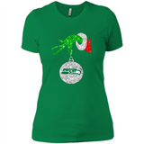Funny Seattle Seahawks Glitter Grinch Monogram Ornament Christmas Gift - Ladies' Boyfriend T-Shirt