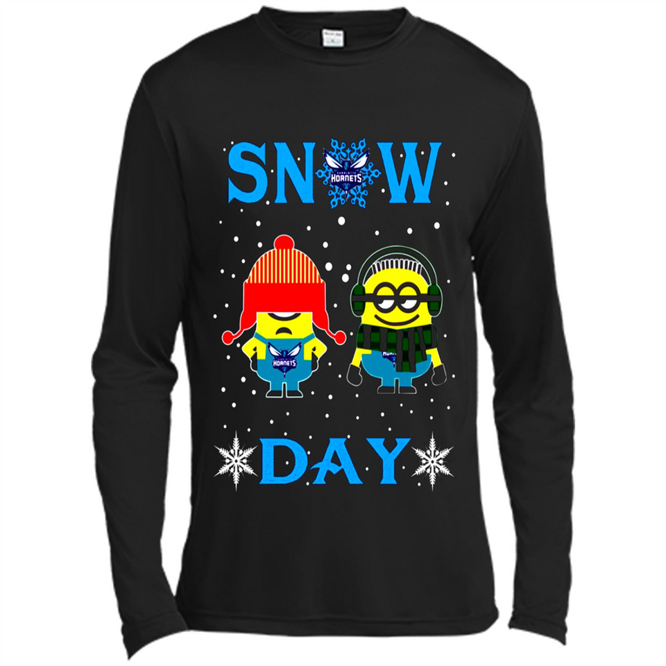 Snow Day Shirt For Charlotte Hornets Vs Minion Fans pingpong
