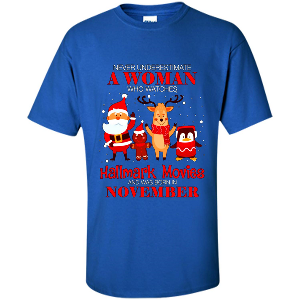 Never Underestimate A November Woman Watches Hallmark Movies Sweatshirt PINGPONG