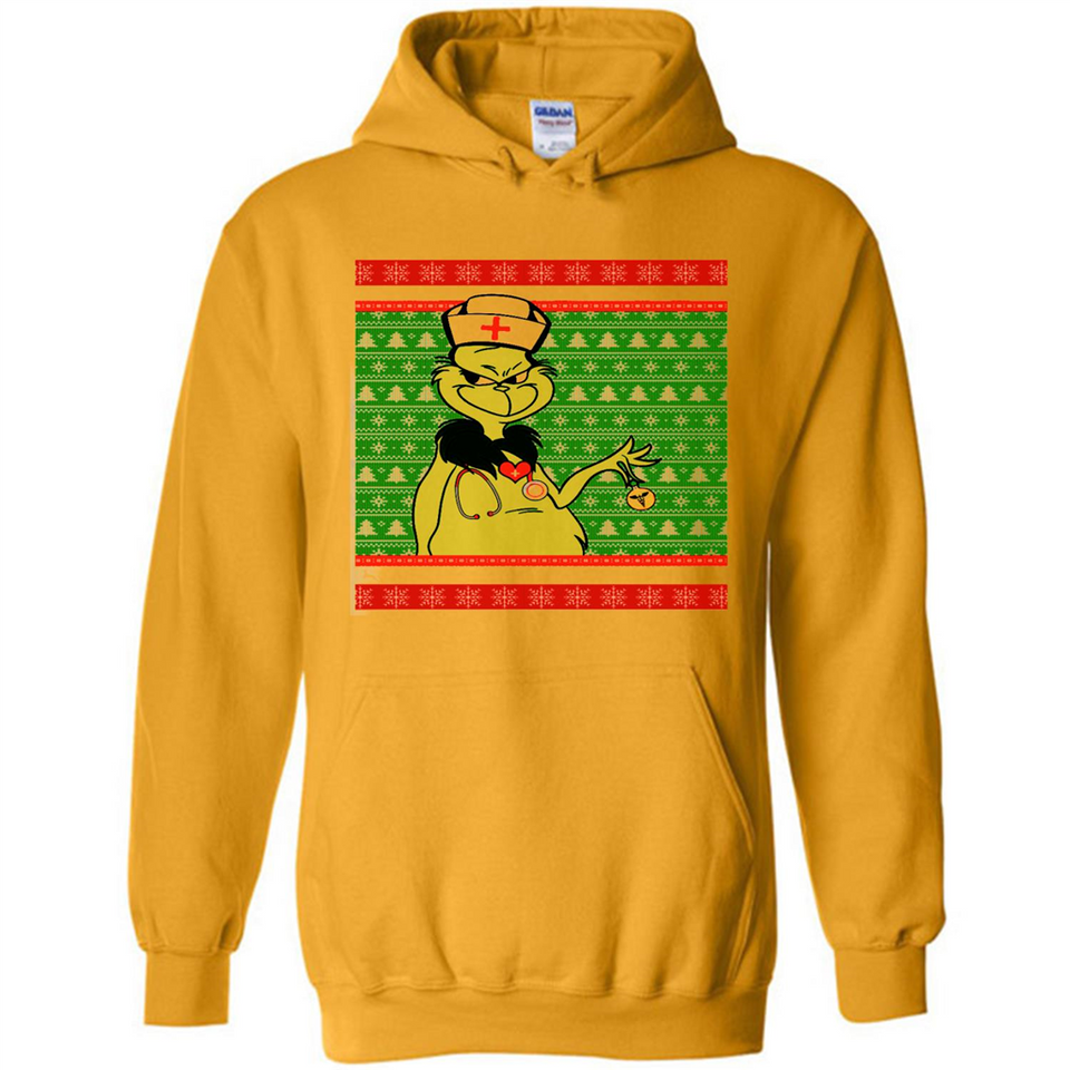 Grinch Nurse Ugly Christmas Sporty T-Shirt PINGPONG - Hoodie