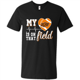 Oklahoma State Cowboys Football My Heart is on that Field - Men's V-Neck