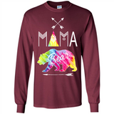 Mama Bear Shirt Tie Dye Family Vacation & Camping Tee - Long Sleeve T-Shirt