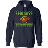 Merry Thankmas Ugly Xmas Thanksgiving Turkey Sweatshirt - Hoodie