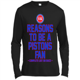 Reasons to be a Detroit Pistons Fan Complete List on Back - Canvas Long Sleeve T-Shirt