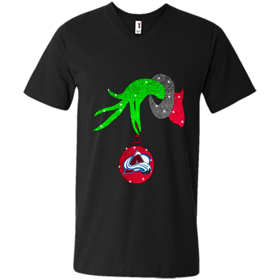 GRINCH HAND HOLDING COLORADO AVALANCHE GLITTER CHRISTMAS PINGPONG
