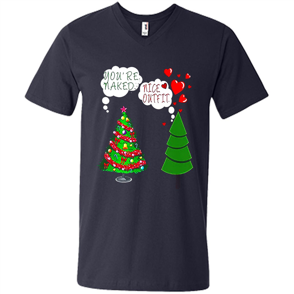 Fir Loves Christmas Tree Funny Undecorated Joke - Men's V-Neck