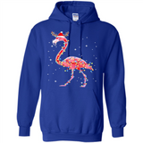 Christmas Lights Flamingo Wearing Santa Hat Funny Xmas - Hoodie