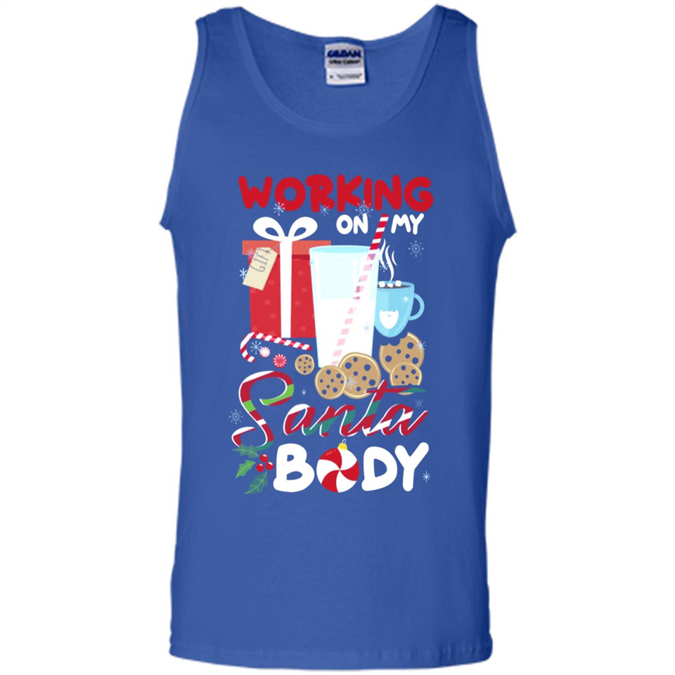 Working On My Santa Body Funny Christmas Gift Sleeve Xmas - Tank Top