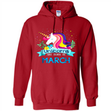 Unicorns are born in March Birthday Rainbow Gift Ladies Custom
