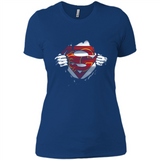 Calgary Flames And Superman Fans - Ladies' Boyfriend T-Shirt